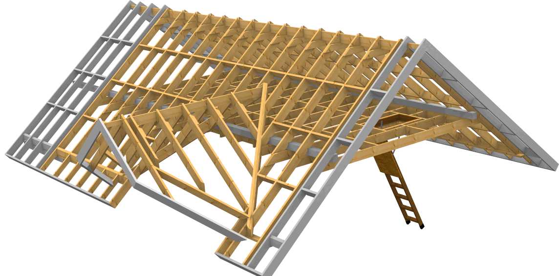 стропильная система двухскатной крыши